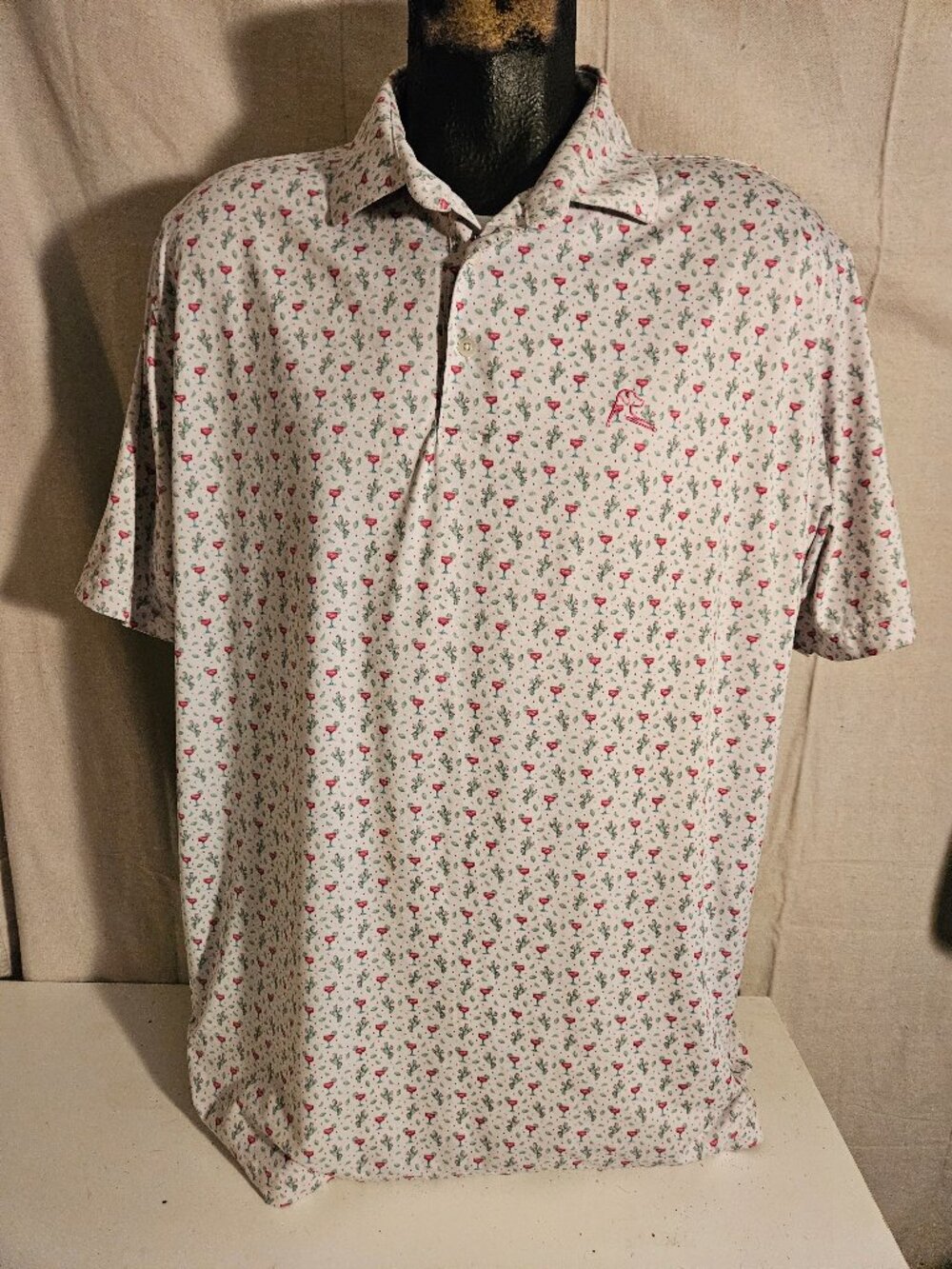 Men's Rhoback Mint Condition Polo Shirt Cactus & Cocktails Sz XXL Like New